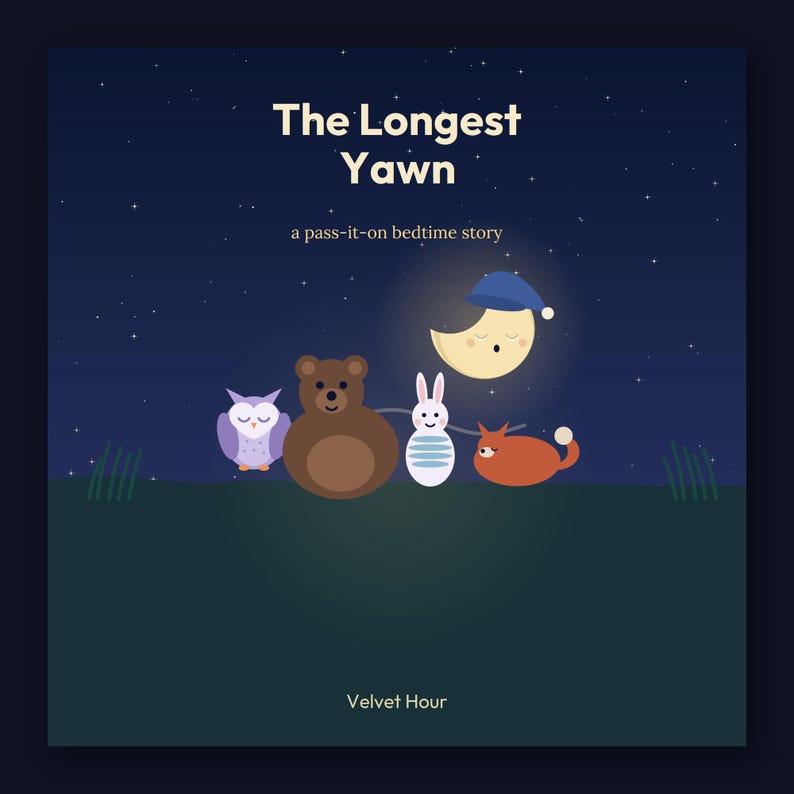 The Longest Yawn - printable bedtime picture book | Instant Download | Printable PDF image 1