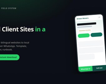 Local Client Sites in a Box - the complete WhatsApp web-studio system | Instant Download | PDF and Templates