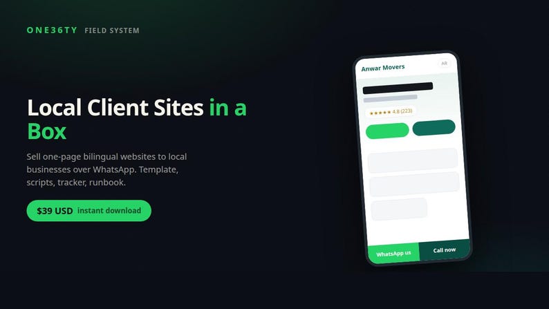 Local Client Sites in a Box - the complete WhatsApp web-studio system | Instant Download | PDF and Templates image 1