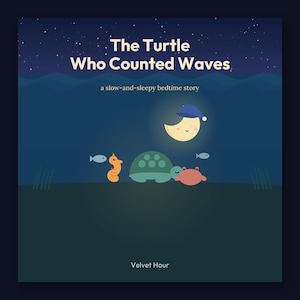 The Turtle Who Counted Waves - printable bedtime picture book | Instant Download | Printable PDF image 1