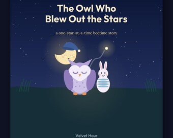 The Owl Who Blew Out the Stars - printable bedtime picture book | Instant Download | Printable PDF