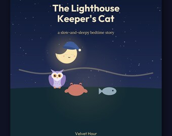 The Lighthouse Keeper's Cat - printable bedtime picture book | Instant Download | Printable PDF