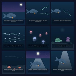 Whale Song Lullaby - printable bedtime picture book | Instant Download | Printable PDF image 4