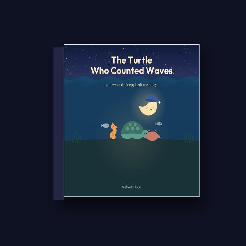 The Turtle Who Counted Waves - printable bedtime picture book | Instant Download | Printable PDF image 2