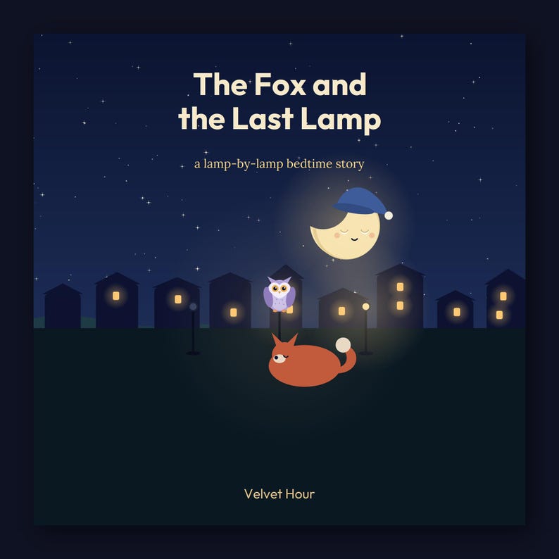 The Fox and the Last Lamp - printable bedtime picture book | Instant Download | Printable PDF image 1