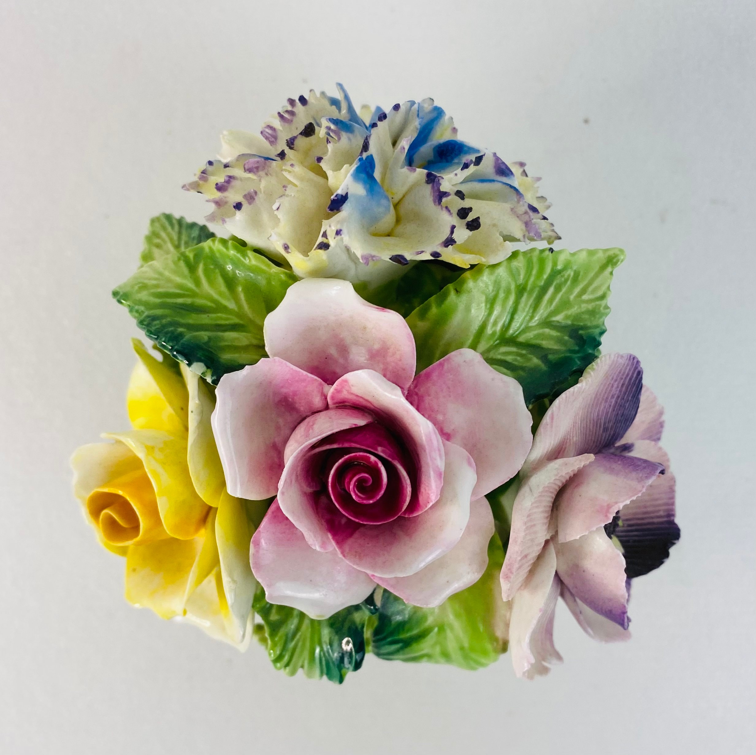 貴重！イタリア製アンティーク花柄トレイ アールヌーボーITALY