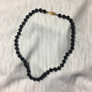 Vintage Onyx Hand Knotted Necklace