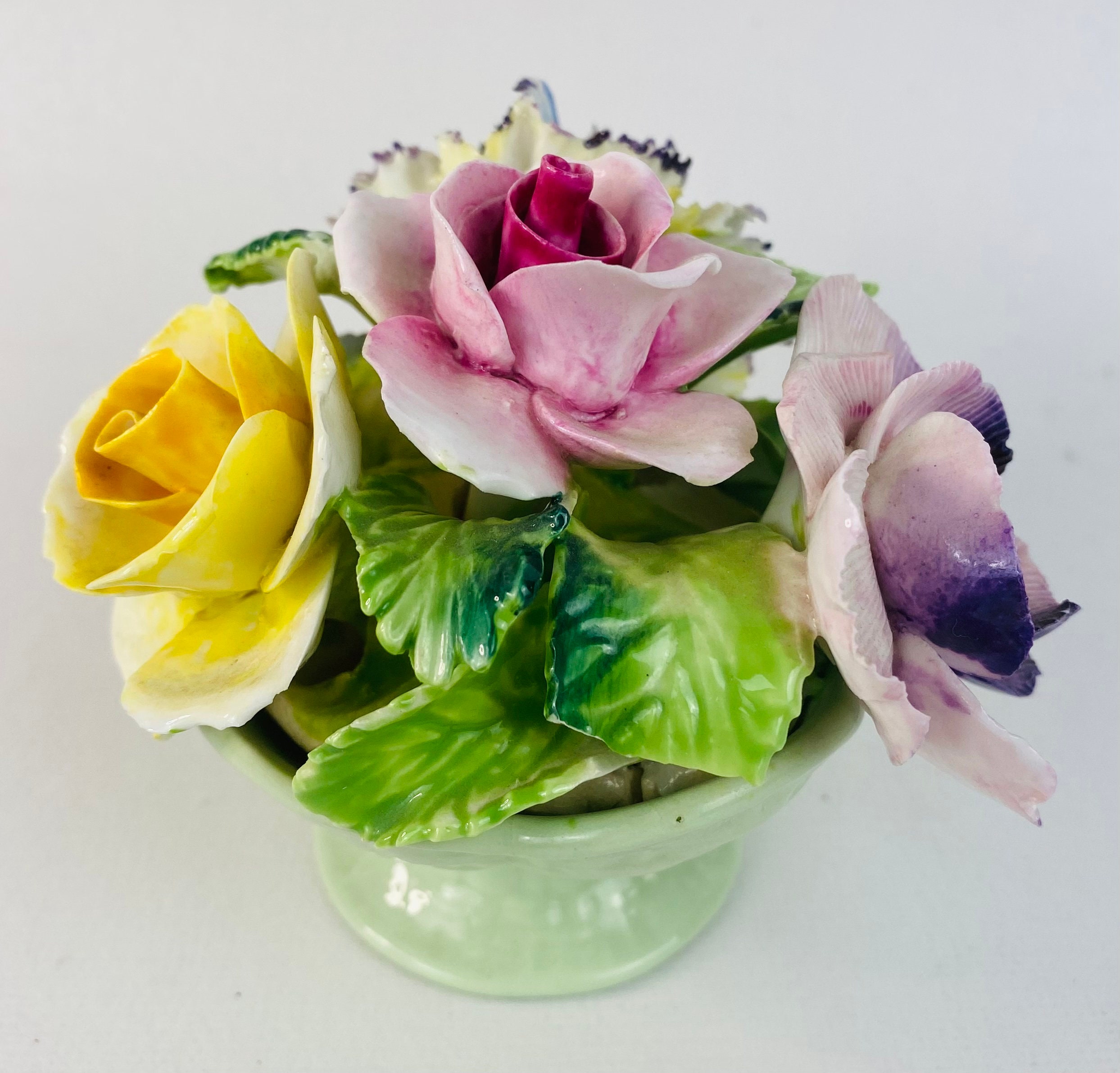 Vintage Radnor Bone China 3-D Floral @ Basket Made in England