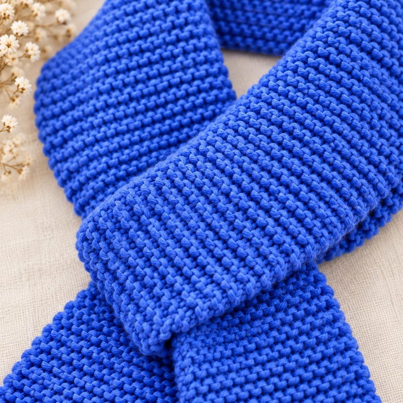 Easy Scarf Knitting Pattern PDF, Beginner Garter Stitch Skinny Scarf