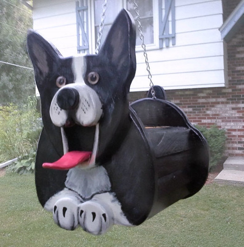 Oreo The Boston Terrier Birdhouse Or Bird Feeder Etsy
