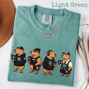 Silly Capybara Cybersecurity Shirt, Funny IT Security Analyst Gift (Cotton)