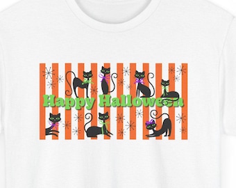 Halloween Family Shirts Sweatshirts | Vintage Black Cat Witch Hat Design