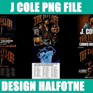 J.Cole Retro Hip Hop PNG Bundle, Fall Off Tour Tee Design (Digital Download)
