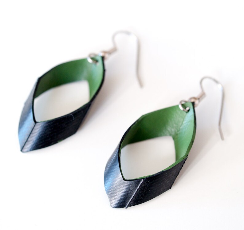 Contemporary Bike Tube Jewelry Colorful Green Earrings Many Etsy