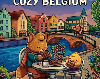 Cozy Belgium Coloring Book | Relaxing European Scenes (Digital PDF)