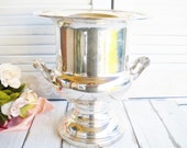 Silverplate Ice Bucket With Handles Onenida Champange Bucket 10 Inch Vintage Wedding Flower Holder Barware