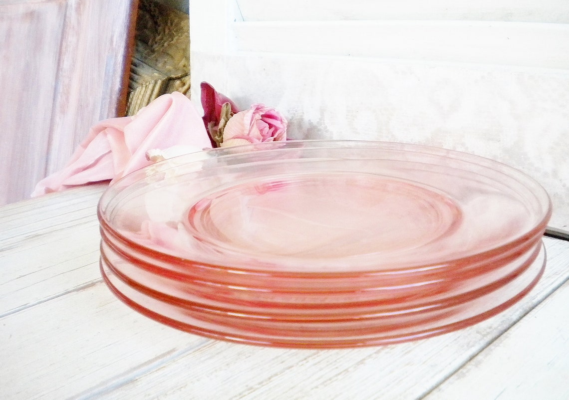 Sale Pink Tea Party Dessert Plates Set Of 4/ Vintage Wedding Etsy