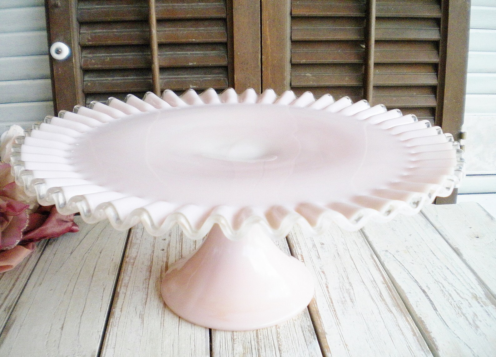 Pink Fenton Milkglass Cake Stand Silvercrest 12.5 Inch/ Etsy
