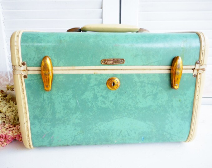 Vintage Samsonite Train Case in Green and Beige/retro Travel Etsy