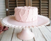 Pink Fenton Milkglass Cake Stand Silvercrest 12.5 Inch Vintage Wedding Tea Party Shower Rare Collectable Gift For Her