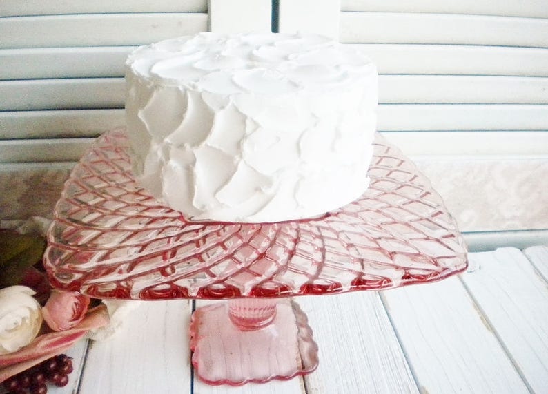 Showers Birthday Cake Stand Sale Pink LE Smith Square Cake Stand Stand 9.5 Inch Vintage Wedding Cake Stand Serving Stand