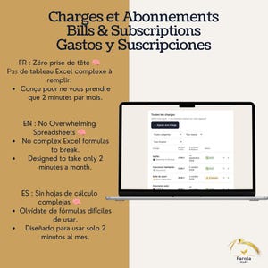 Tracker de Budget HTML, Suivi des Charges et Abonnements Web, Gestion Dépenses, Organisateur Financier Digital Offline (App Hors-Ligne)