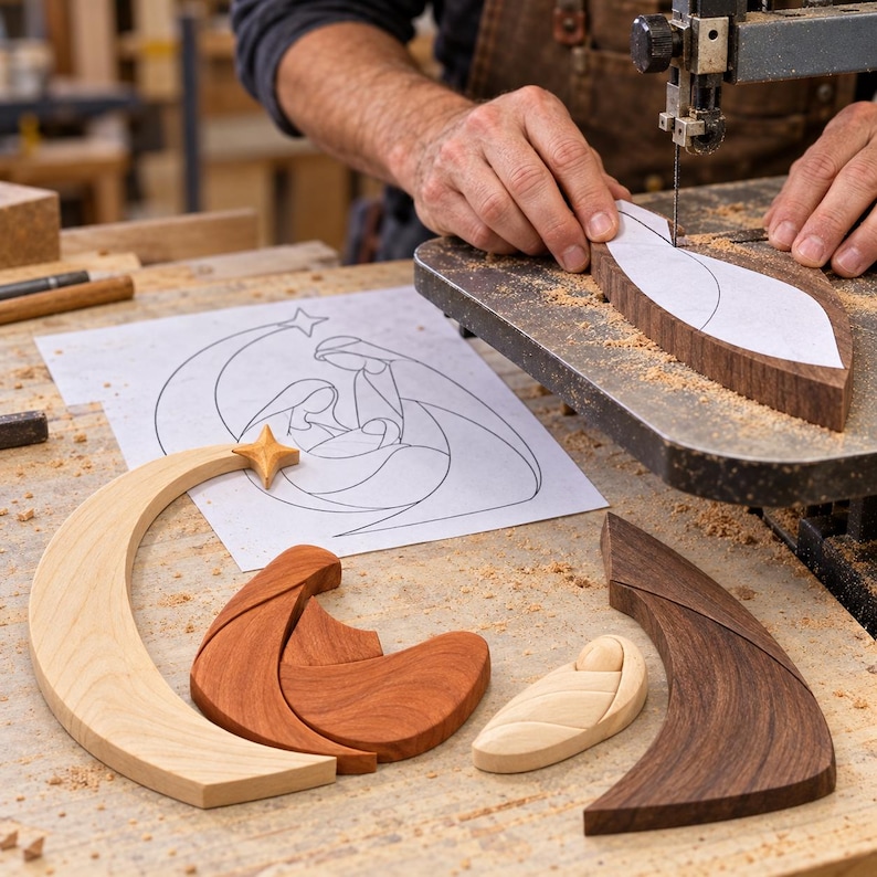 Nativity Intarsia Pattern the Quiet Promise Segmented Scroll Saw ...