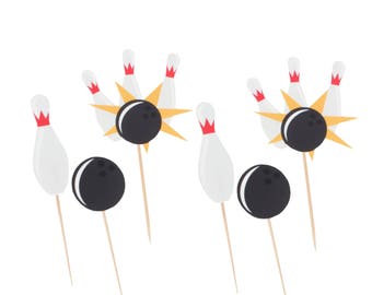 Bowling Cupcake Toppers - Bowling Party Cupcake Toppers - Bowling Cupcake Toppers - Bowling Birthday Decorations