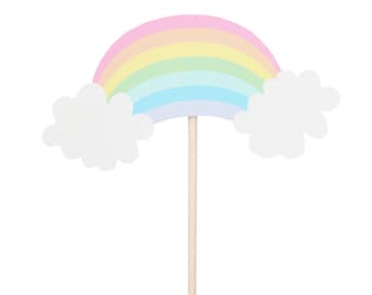 Pastel Rainbow CAKE Topper - Pastel Rainbow - Pastel Birthday - Rainbow Birthday