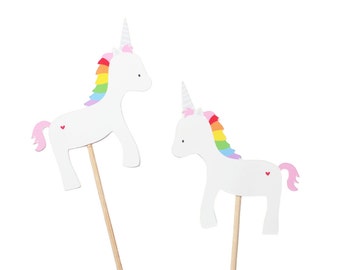 Unicorn Cupcake Toppers - Rainbow Birthday Party - Unicorn Birthday Party - Rainbow Party Decor