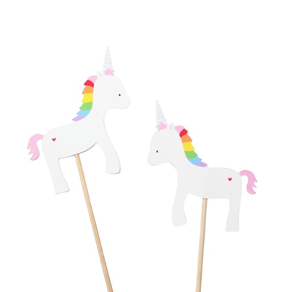 Unicorn Cupcake Toppers - Rainbow Birthday Party - Unicorn Birthday Party - Rainbow Party Decor