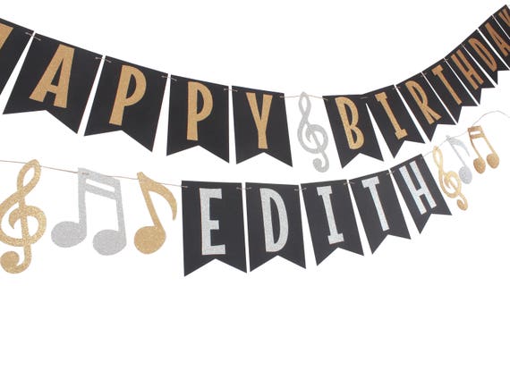 Music Birthday Banner Music Birthday Party Music Birthday Etsy