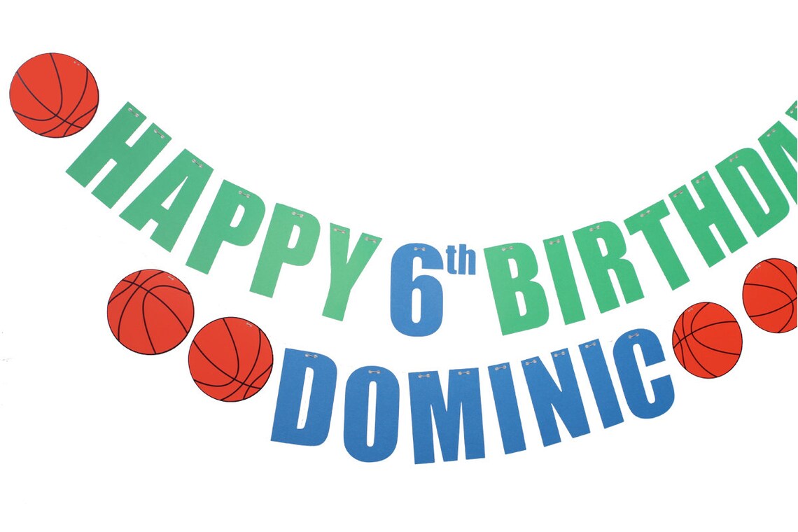 Basketball Garland Basketball Birthday Party Garland Banner Etsy
