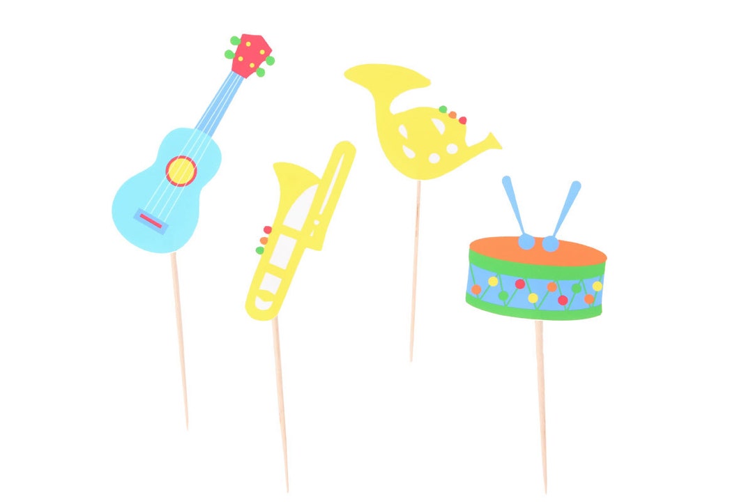 Music Instrument Cupcake Toppers Music Cupcake Toppers Guitar Cupcake