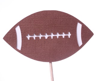 Super Bowl Party Football Cupcake Toppers - Football Birthday Cupcake Toppers - Football Baby Shower Cupcake Toppers