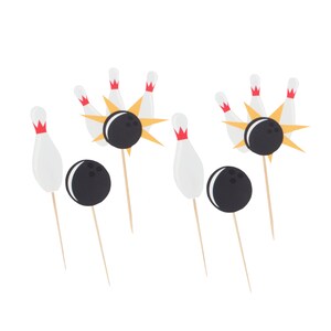 Bowling Cupcake-Topper – 24 Stück, Glitzernd, Für Sport-Mottoparty, Baby Shower & Geburtstag