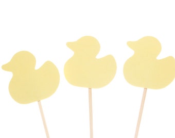 Rubber Ducky Baby Shower Cupcake Toppers - Rubber Duck First Birthday Party Cupcake Toppers