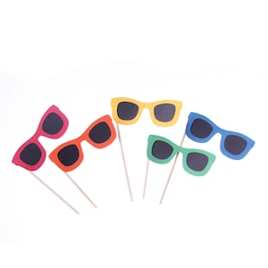 Sunglass Cupcake Toppers - Beach Cupcake Toppers - Summer Party Decorations - Pool Party Decorations - Summer Beach Pool Theme Decorations