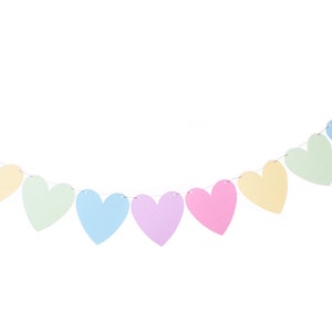 Pastel Rainbow Heart Garland - Pastel Valentine Garland - Pastel Rainbow Photography Prop