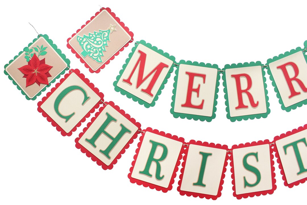 Merry Christmas Banner Sign, Merry Christmas Party Decoration ...