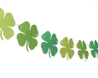 Lucky Four Leaf Clover Garland - Saint Patrick's Day Garland Backdrop Photo Prop