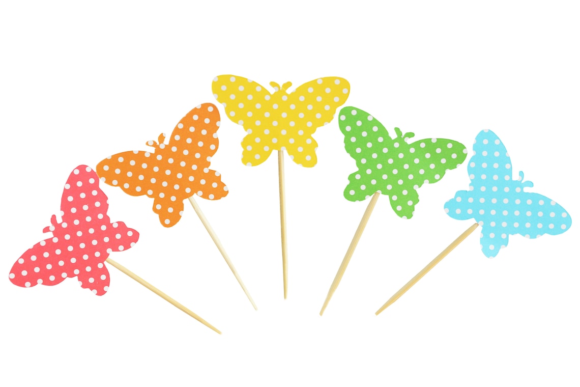 Butterfly Cupcake Toppers Garden Party Cupcake Toppers Etsy