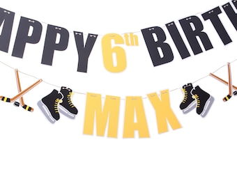 Hockey Birthday Banner - Hockey Party Banner - Hockey Team Banner - Hockey Birthday Decorations - Hockey Sign - Hockey Birthday Party