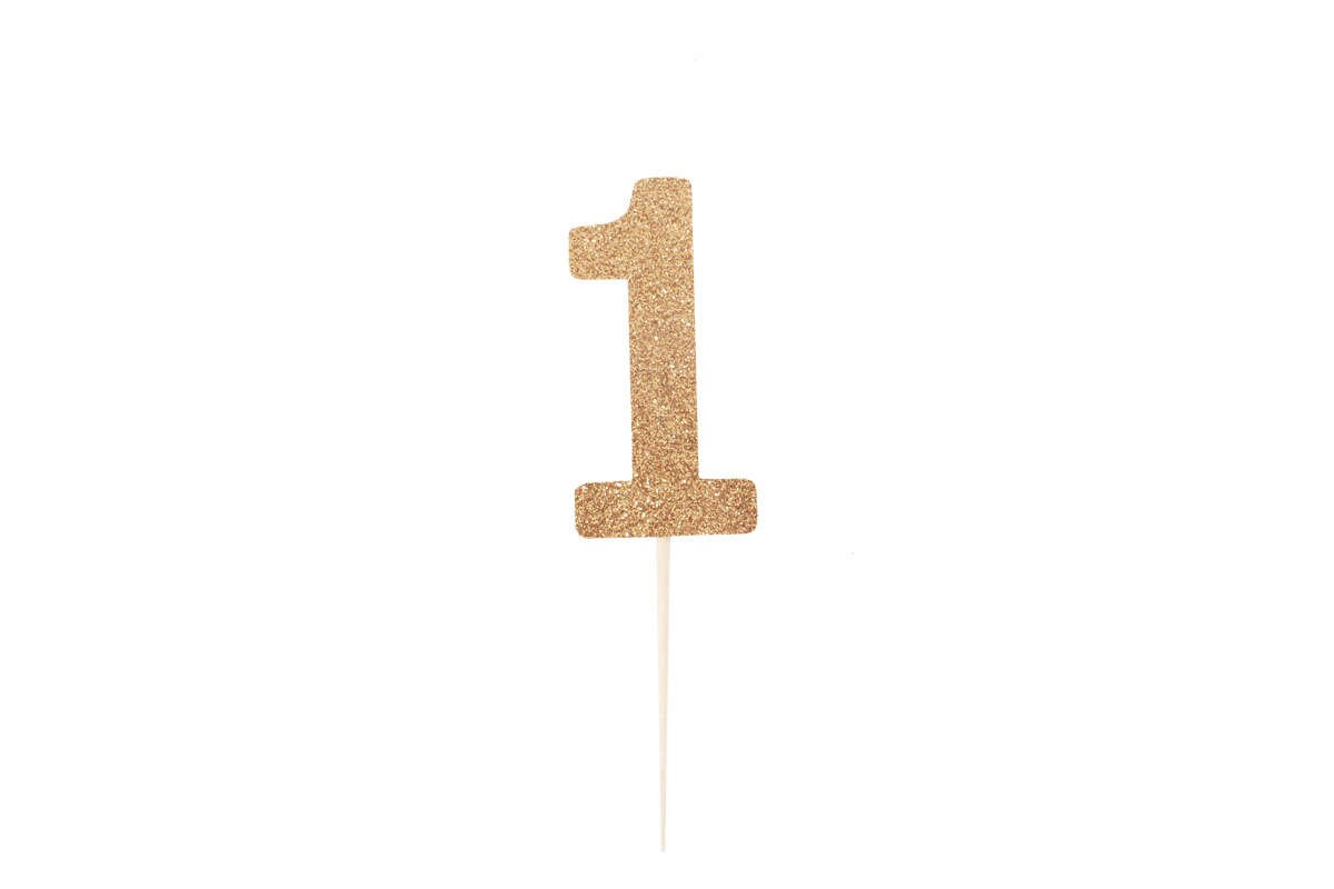 Gold First Birthday Cupcake Toppers - Gold One Cupcake Topper - Gold 1 ...