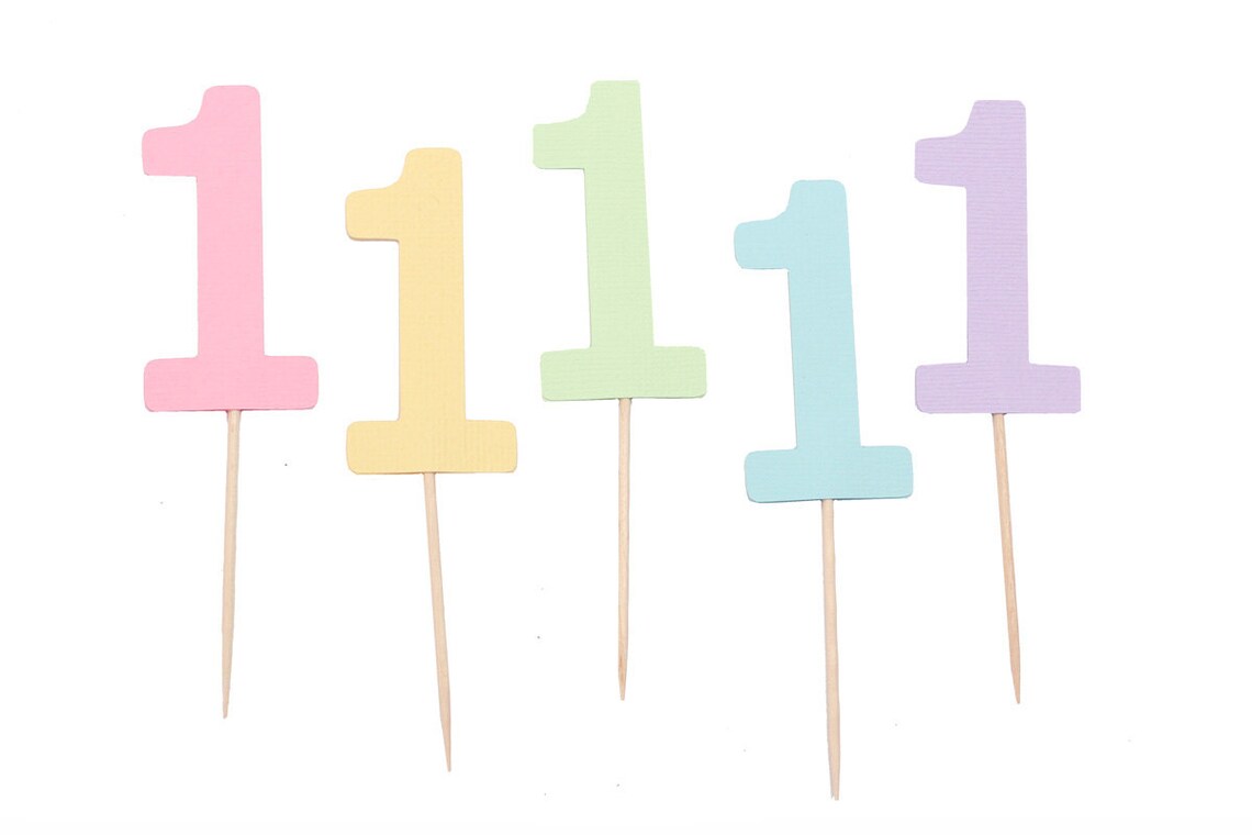 First Birthday Cupcake Toppers - One Cupcake Topper - 1 Cupcake Topper ...