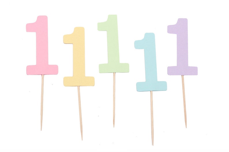 First Birthday Cupcake Toppers One Cupcake Topper 1 Etsy