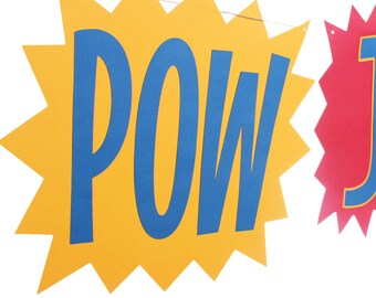 Superhero Birthday Banner - Superhero Party - Superhero Name Banner - Superhero Sign