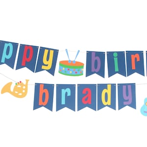 Musical Instrument Birthday Banner - Music Baby Shower -  Music Themed First Birthday Party - Music Notes Decoration