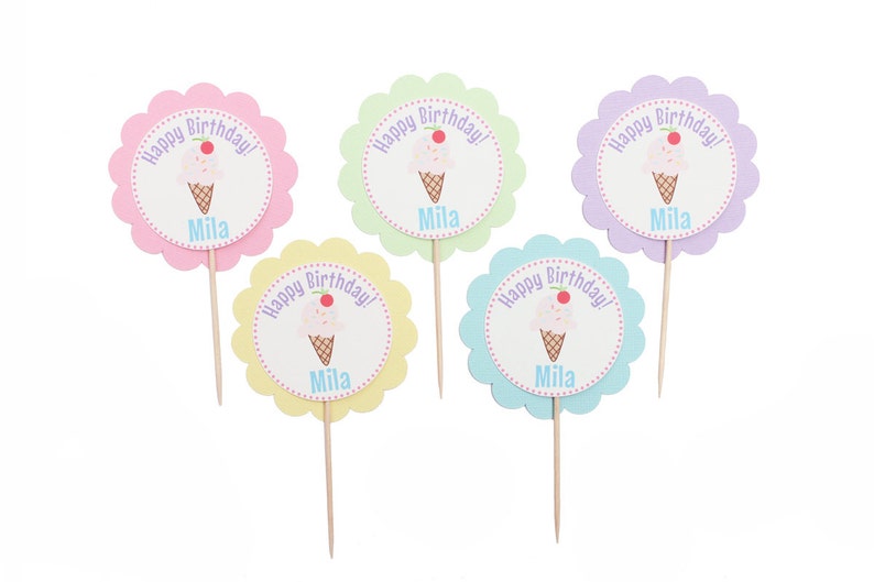 First Birthday Cupcake Toppers - One Cupcake Topper - 1 Cupcake Topper ...