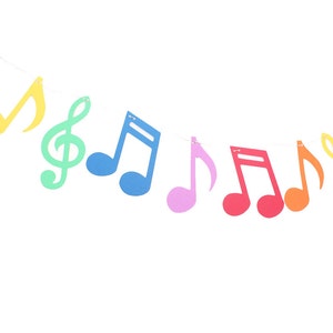 Music Note Garland, G Clef Garland, Music Party Banner, Music Theme Party Decorations, Music Birthday, Rock Star Birthday,